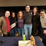 Alguno de los profesores de ECIB con Marc Osborne en el Animac de Lleida.